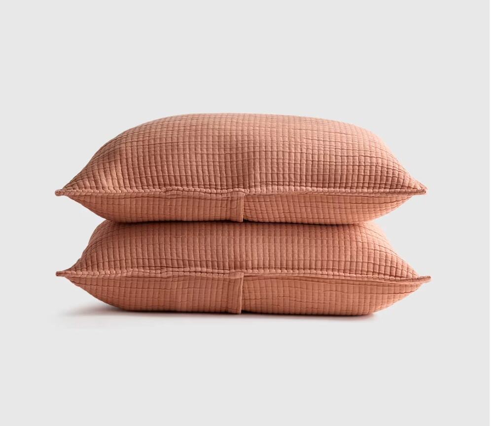 QUINCE Organic Ribbed Cotton Shams KING in Sedona